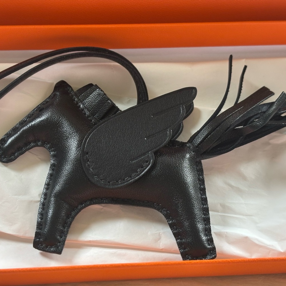 SOLD! Brand New Authentic Hermès Pegase Rodeo Bag Charm PM So Black Milo PM